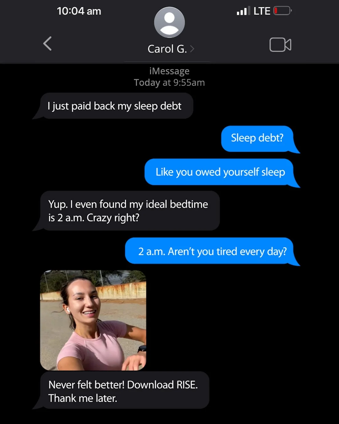 Anúncio da RISE no formato Print de Conversa e Demonstração de Interface