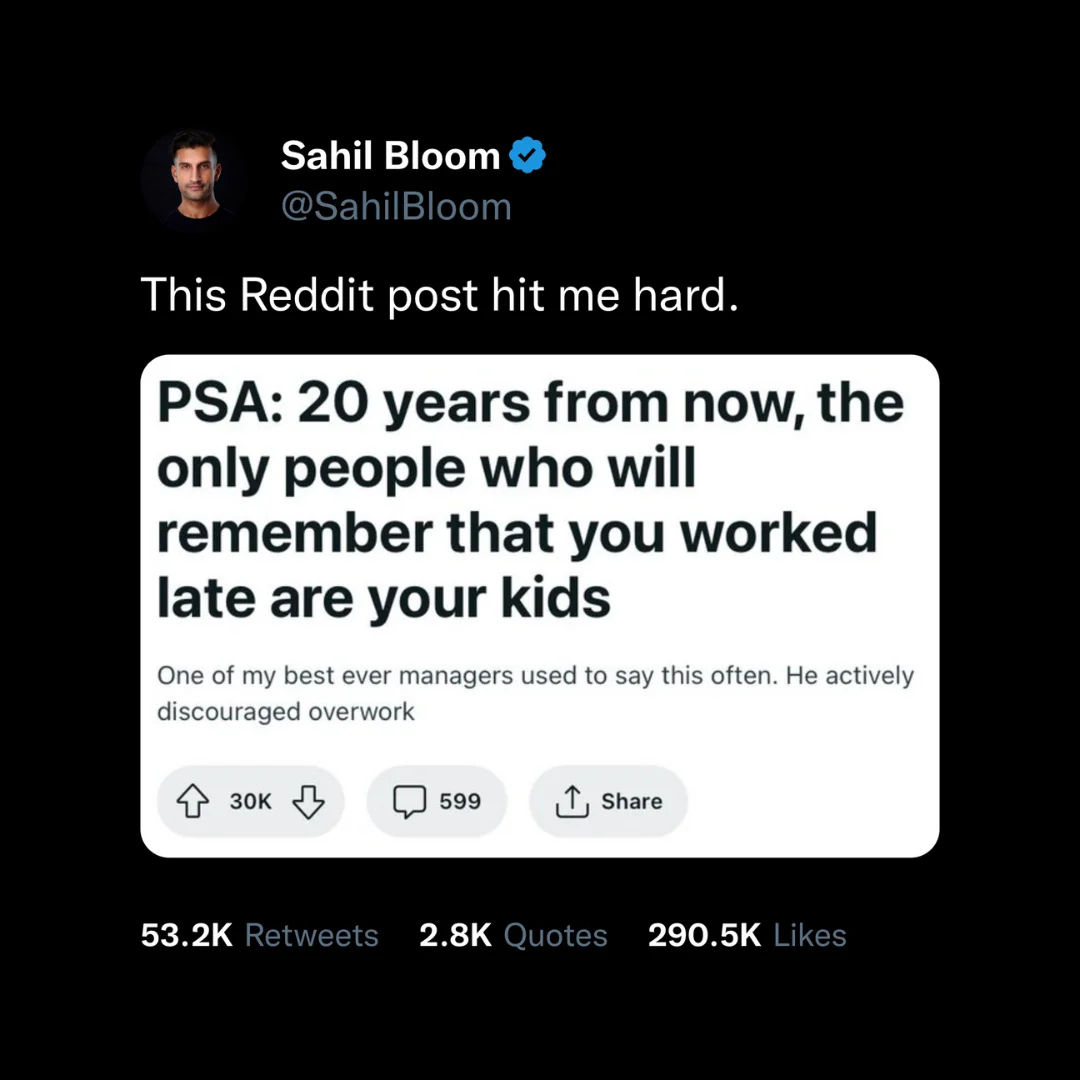 Anúncio da Sahil Bloom no formato Estilo Reddit e Print de Conversa