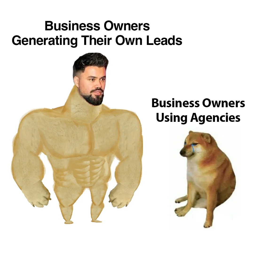 Anúncio da Lead Generation Training no formato Meme e Nós vs Eles