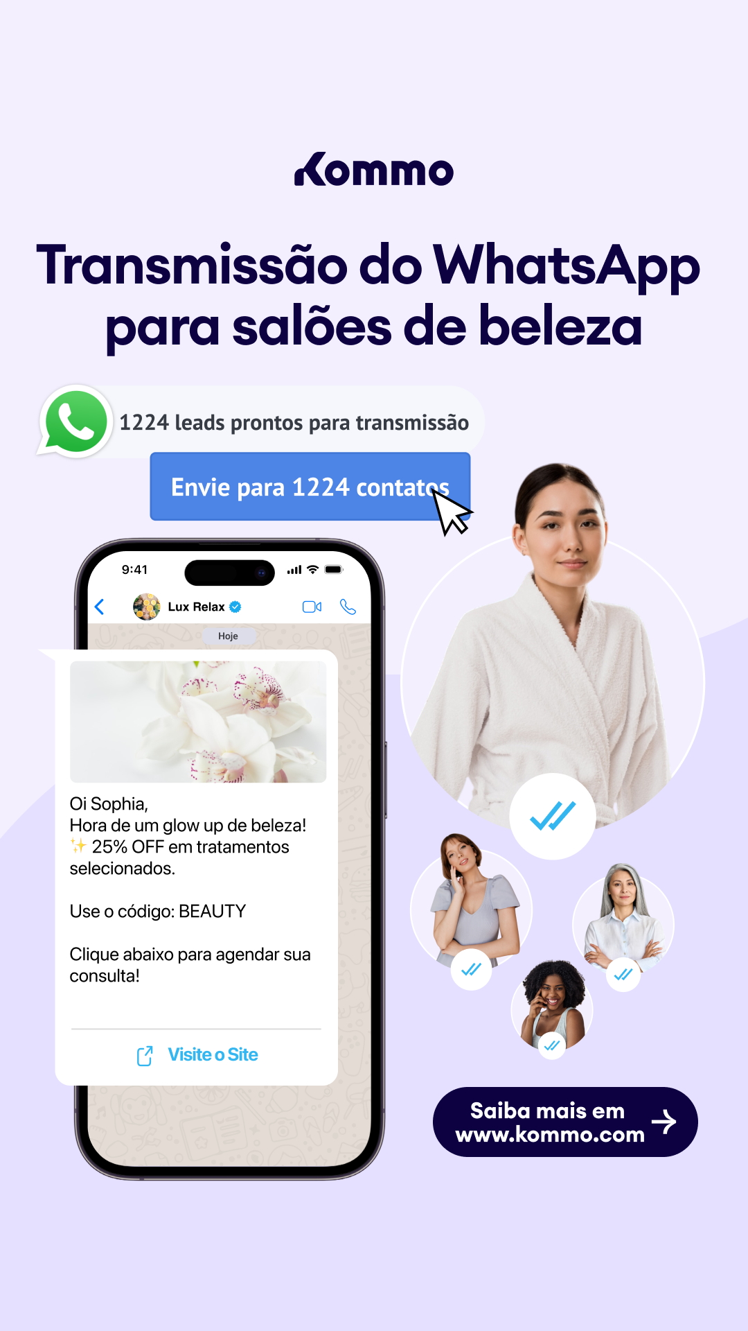 Anúncio da Kommo no formato Demonstração de Interface e Mockup / Simulação