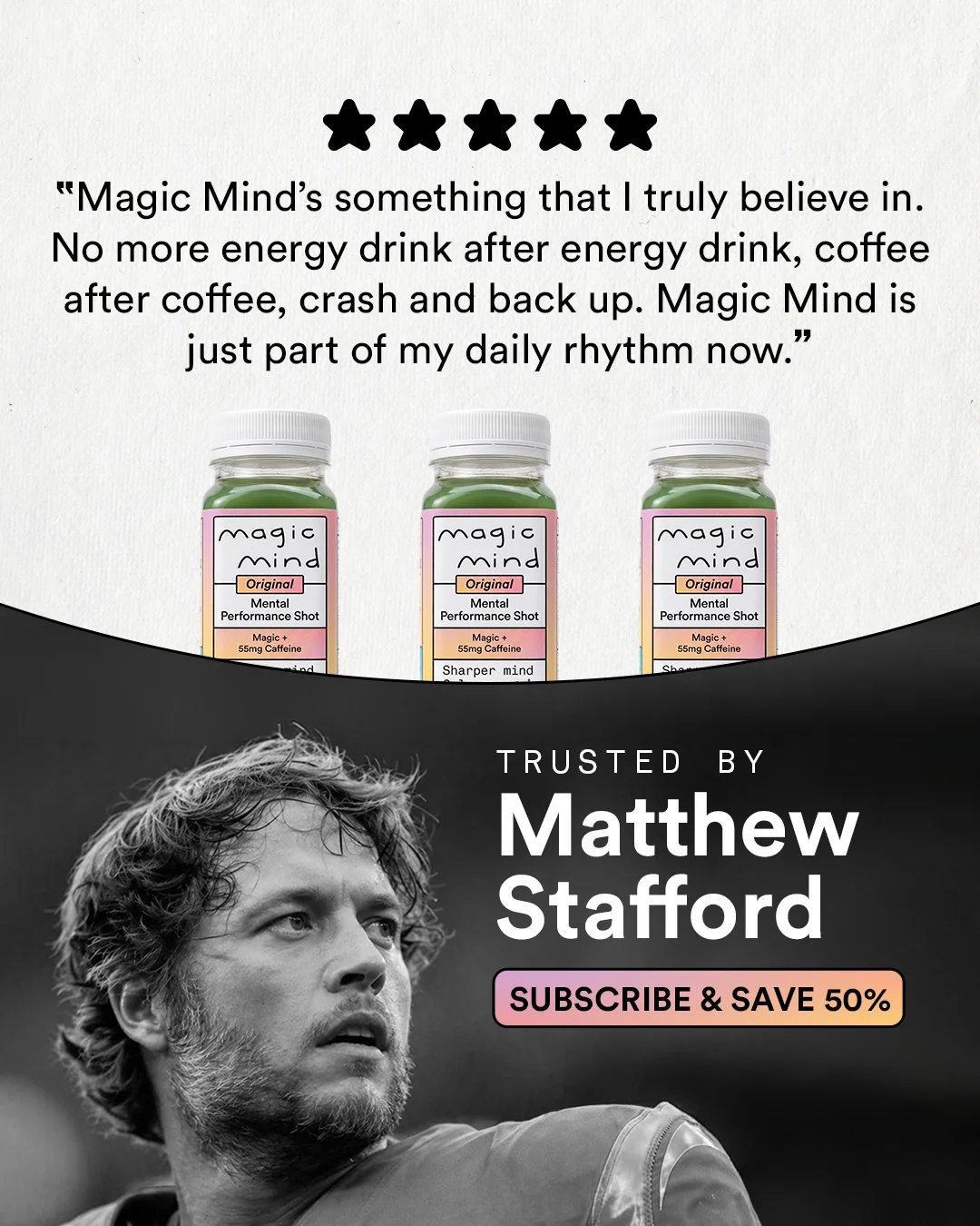 Anúncio da Magic Mind no formato Antes e Depois e Anúncio Estático