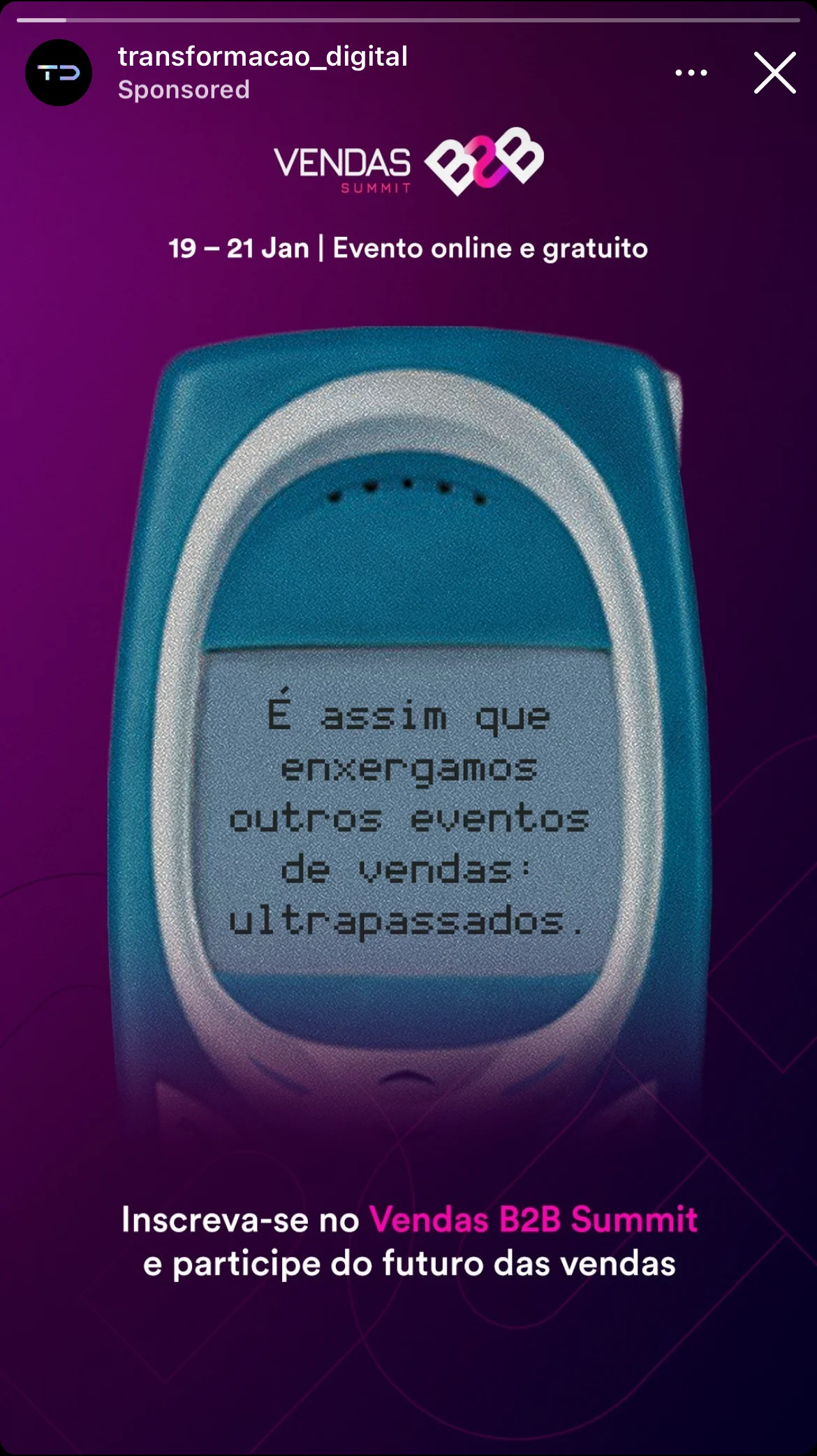 Anúncio da Transformação Digital no formato Anúncio Estático e Anúncio Retro