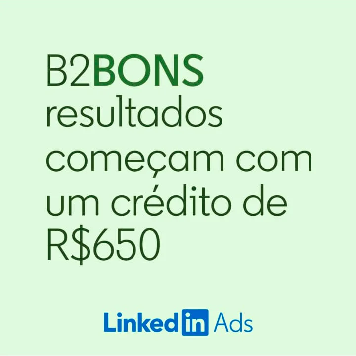 Anúncio da LinkedIn Ads no formato Anúncio Estático e Oferta Direta