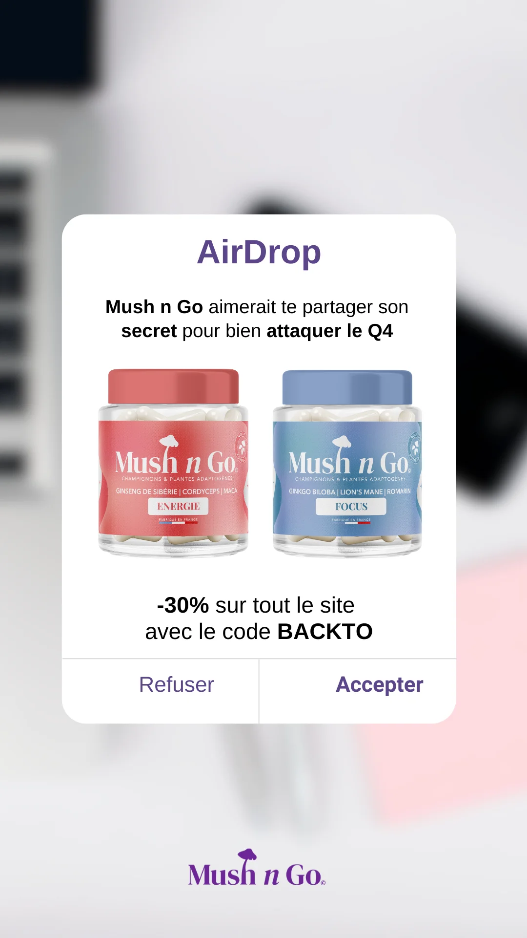Anúncio da Mush n Go no formato Comunicado Oficial