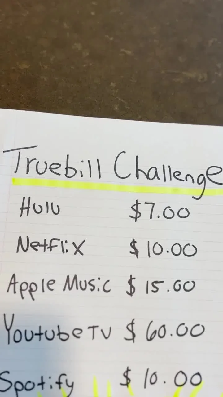 Anúncio em vídeo da Truebill no formato Rabiscos