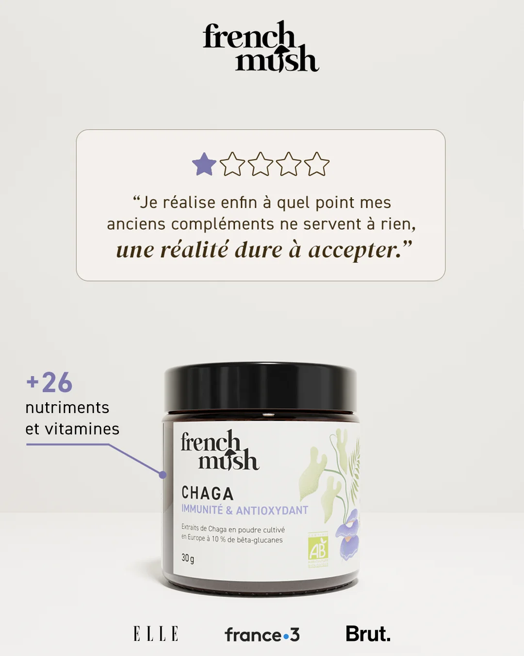 Anúncio da French Mush no formato Anúncio Estático e Destaque de Produto