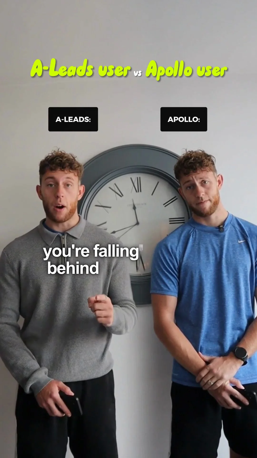 Anúncio em vídeo da A-Leads no formato Skit e Nós vs Eles