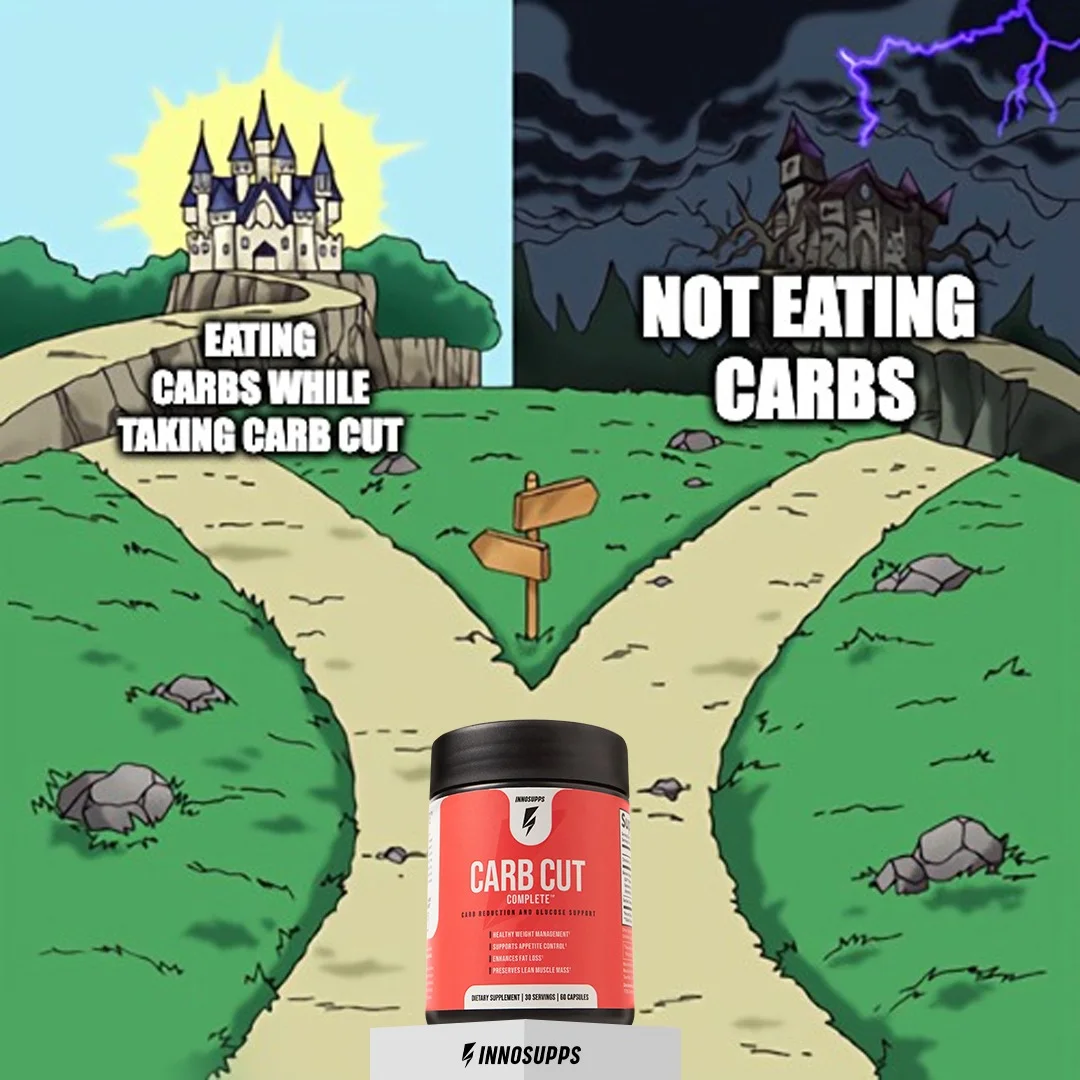 Anúncio da INNOSUPPS no formato Meme e Sem x Com