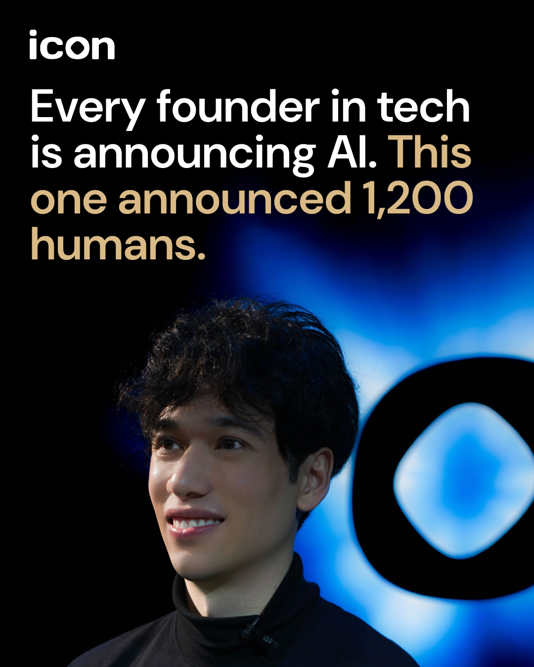 Anúncio da Icon: The Human Admaker no formato Anúncio Estático e Texto sobre Imagem