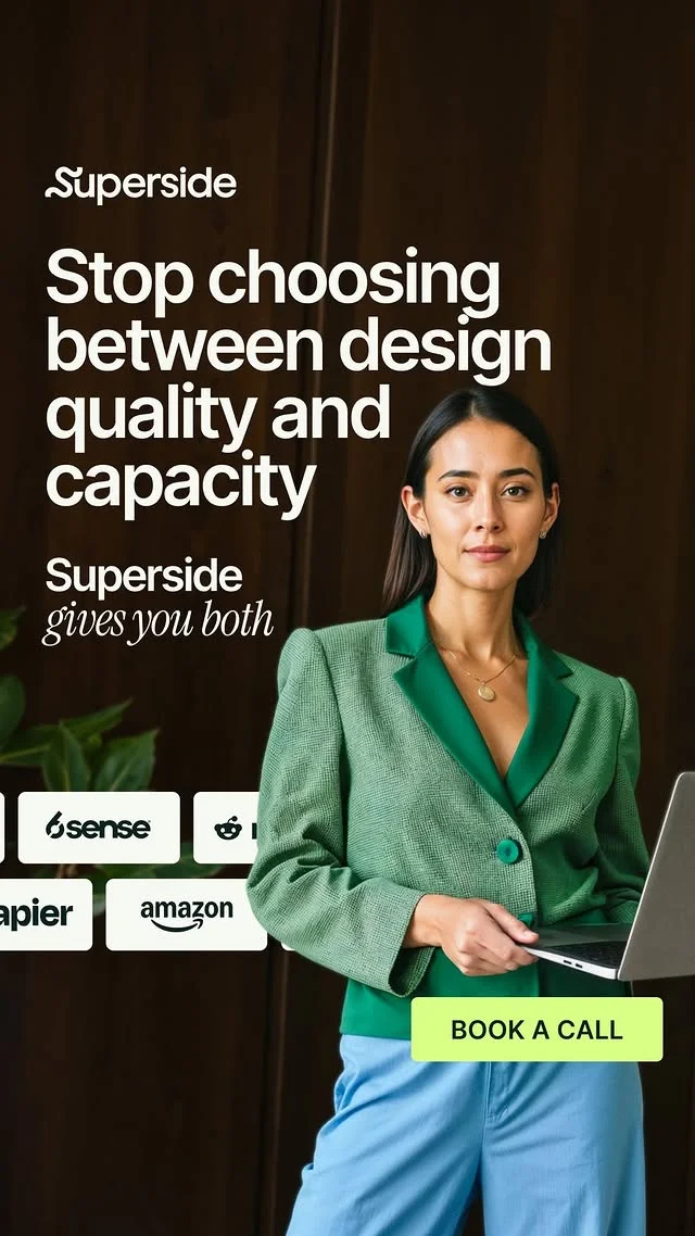 Anúncio da Superside no formato Anúncio Estático e Benefícios
