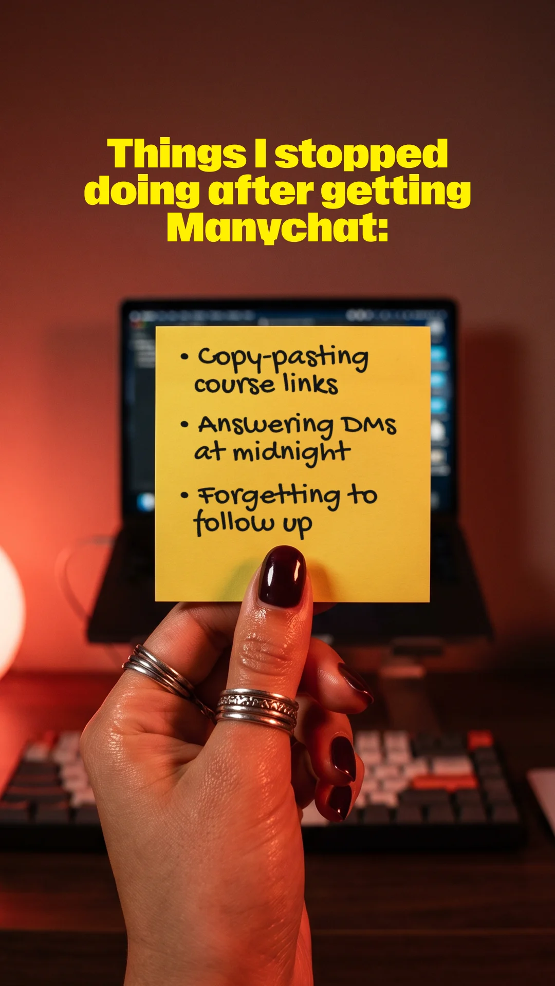 Anúncio da Manychat no formato Nota Pessoal
