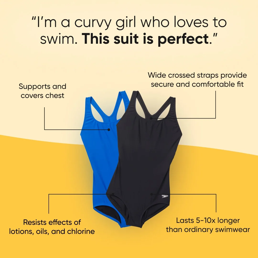 Anúncio da Speedo no formato Depoimentos e Reviews e Text Heavy Ad