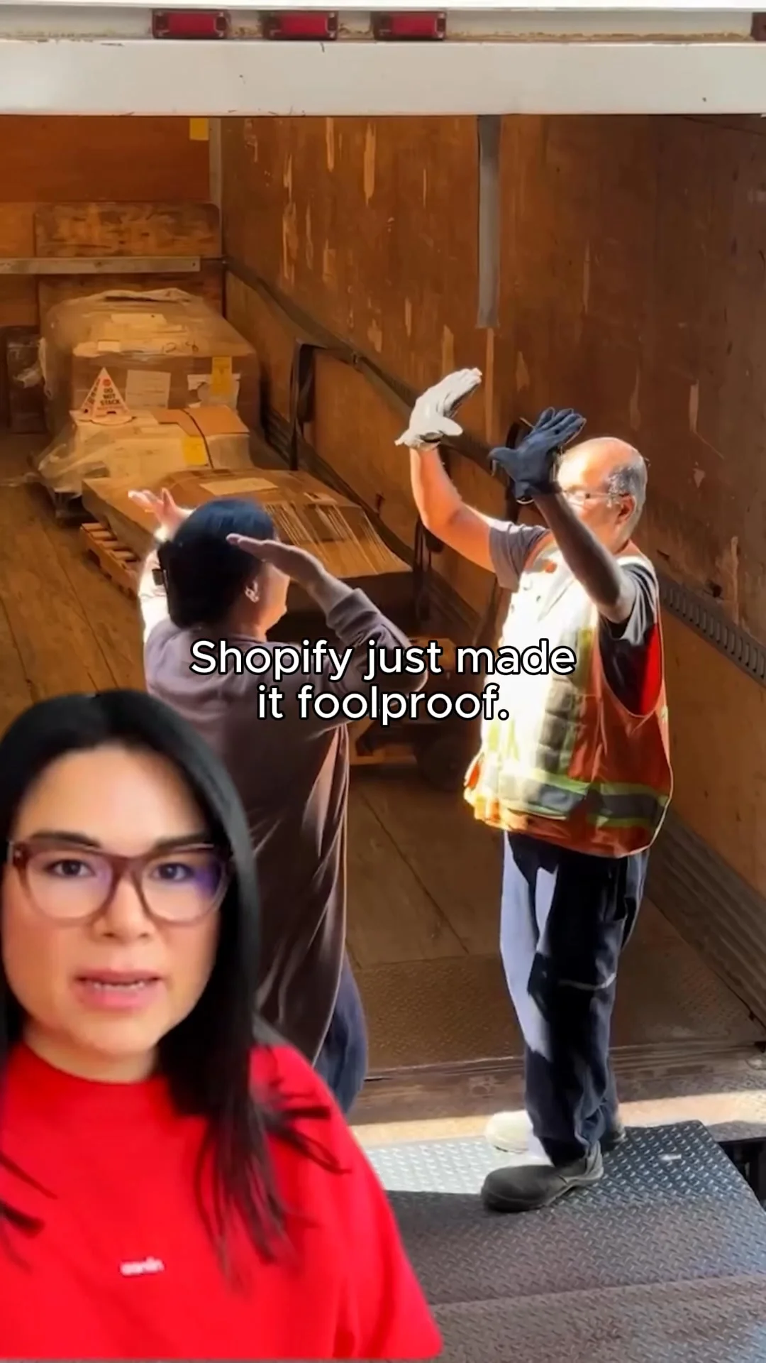 Anúncio em vídeo da Shopify no formato B-Roll e Stories Natural