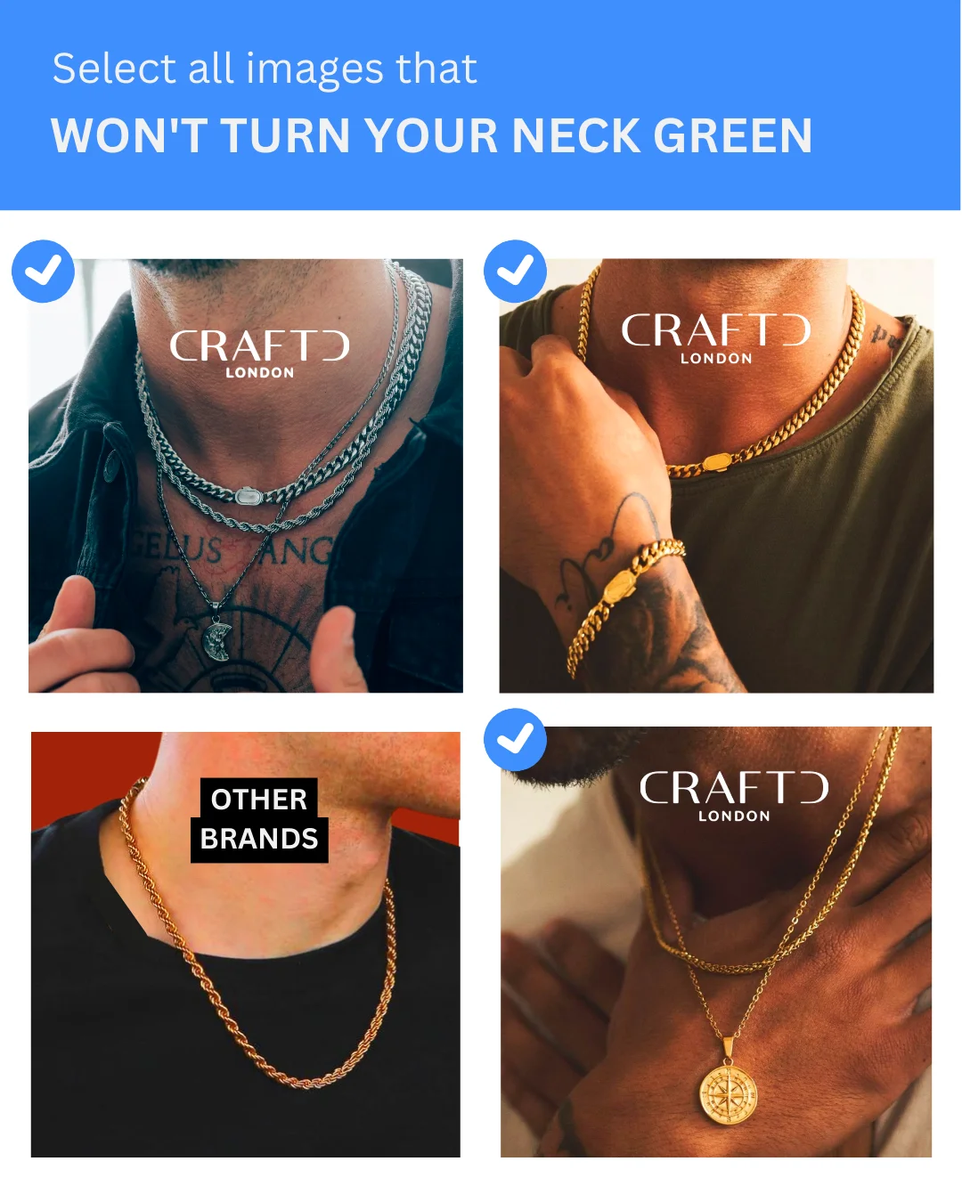 Anúncio da CRAFTD LONDON no formato Comparativo e Nós vs Eles