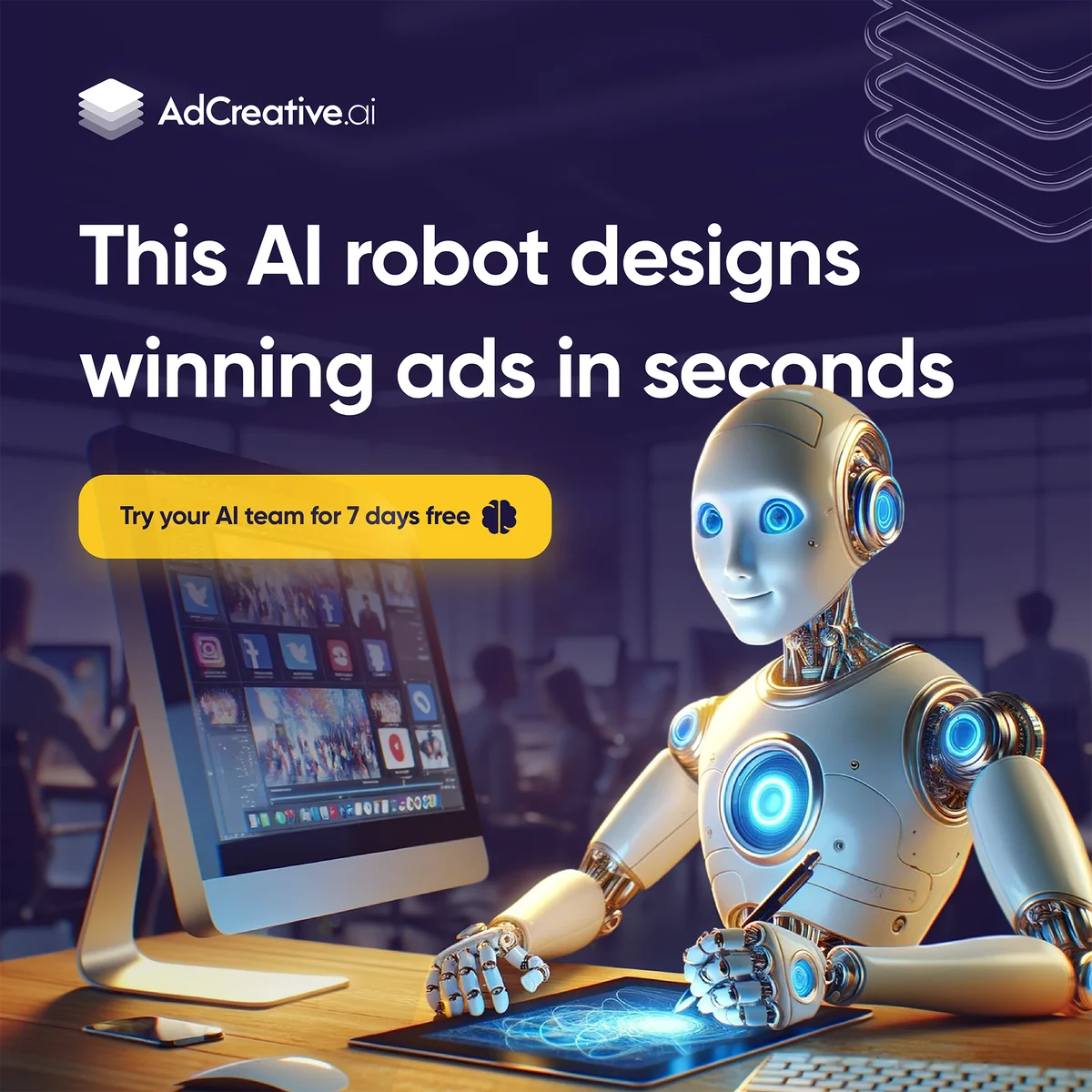 Anúncio da AdCreative.ai no formato Metáfora Visual