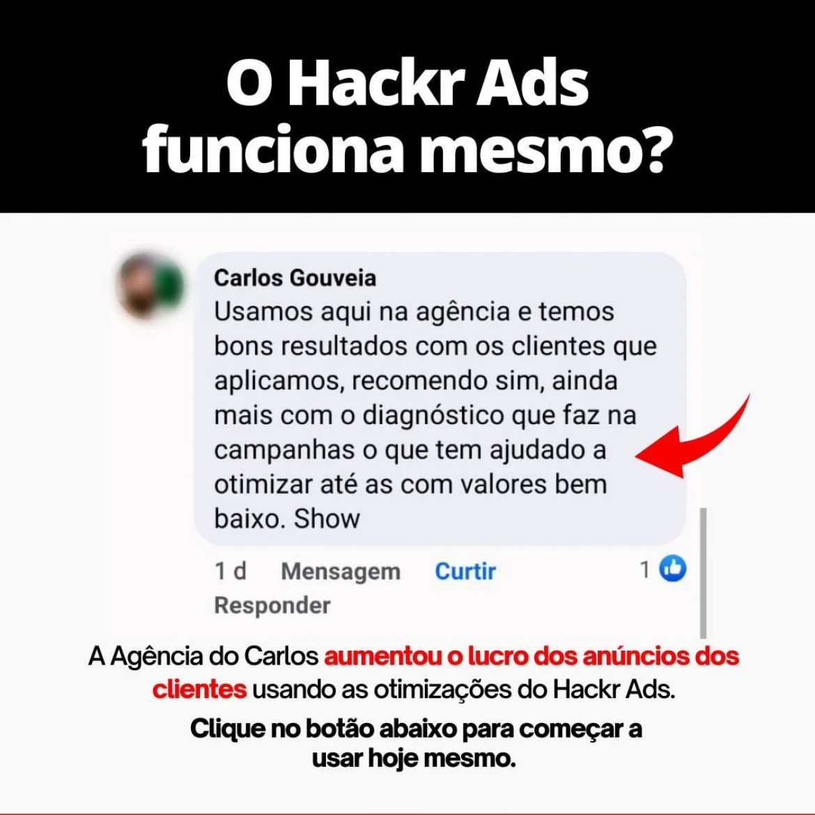 Anúncio da Hackrads no formato Anúncio Estático e Depoimentos e Reviews