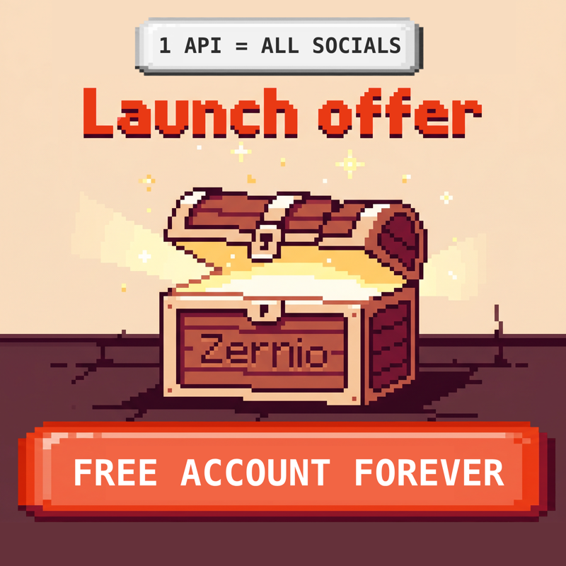 Anúncio da Zernio no formato Pixel Art / Ilustrado