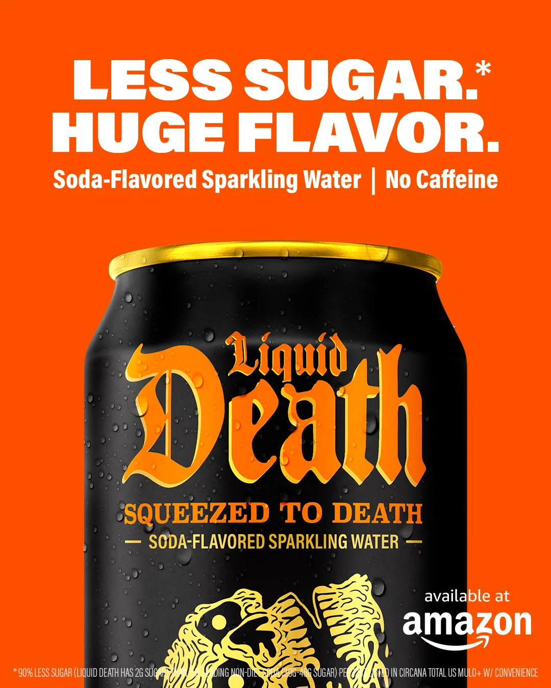 Anúncio da Liquid Death no formato Mockup do Produto e Text Heavy Ad