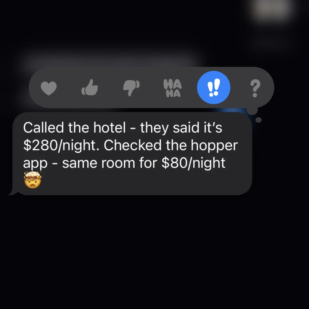 Anúncio da Hopper no formato Print de Conversa