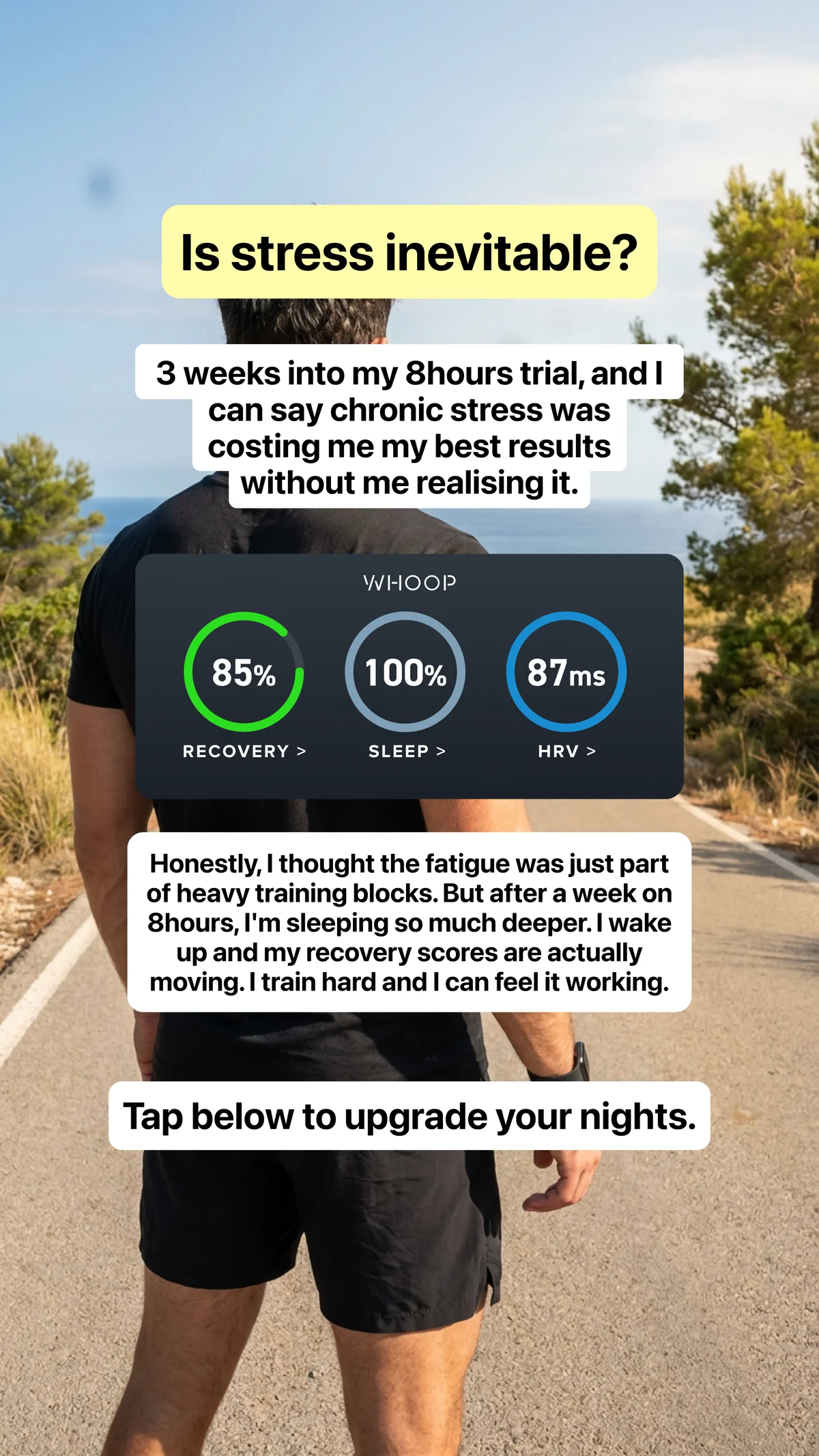 Anúncio da 8hours no formato Benefícios e Depoimentos e Reviews