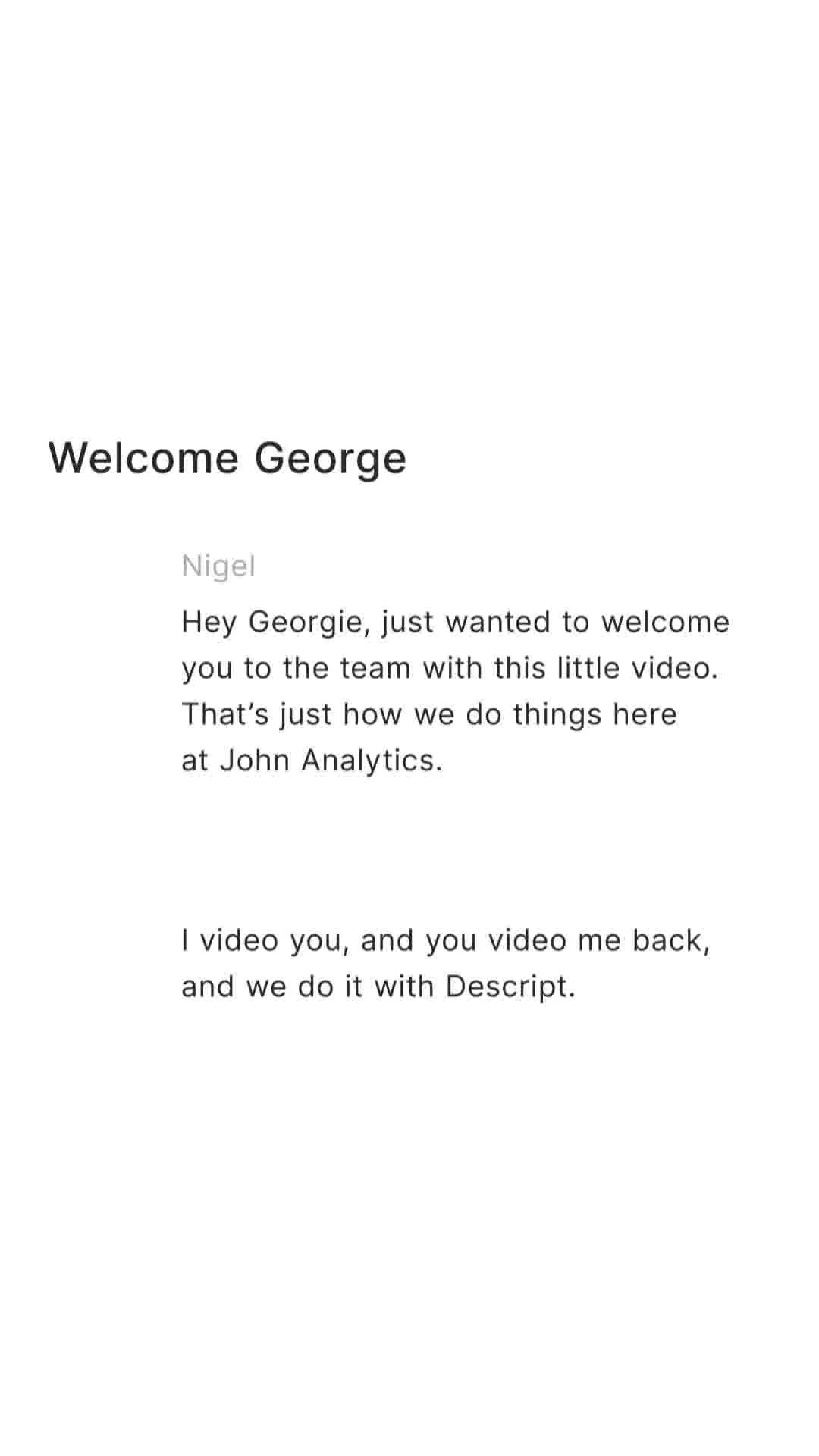 Anúncio em vídeo da Descript no formato Demonstração de Interface