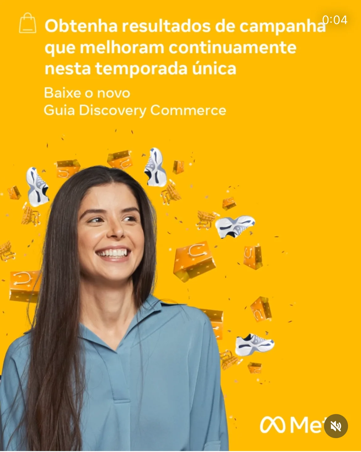 Anúncio da Meta for Business no formato Anúncio Estático e Elemento Humano