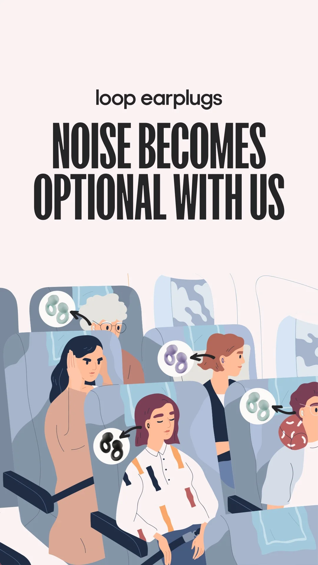 Anúncio da Loop Earplugs no formato Cenário Ilustrado