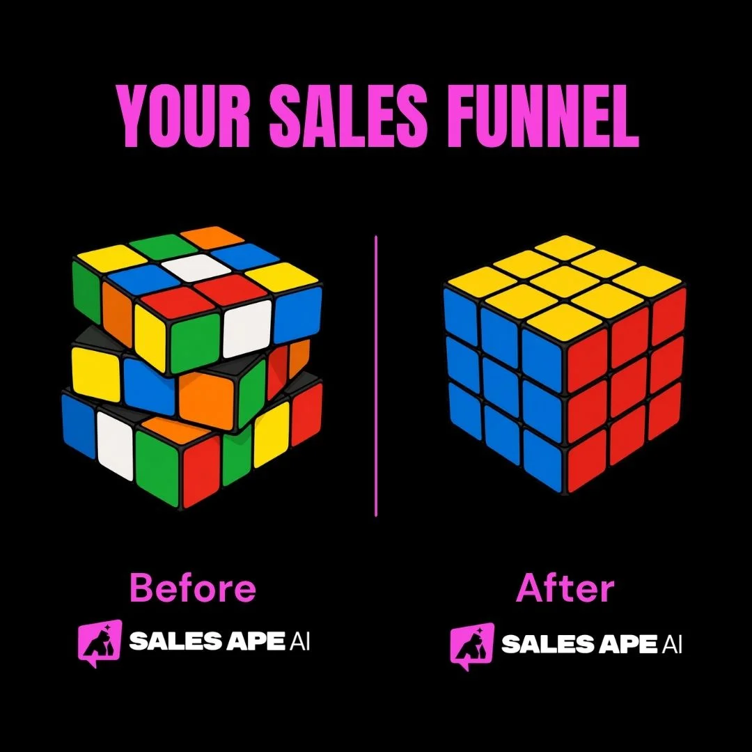 Anúncio da SALES APE AI no formato Metáfora Visual