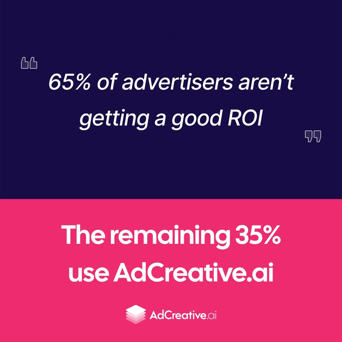Anúncio da AdCreative.ai no formato Sem x Com