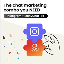 Anúncio da ManyChat no formato Anúncio Estático e Destaque de Produto