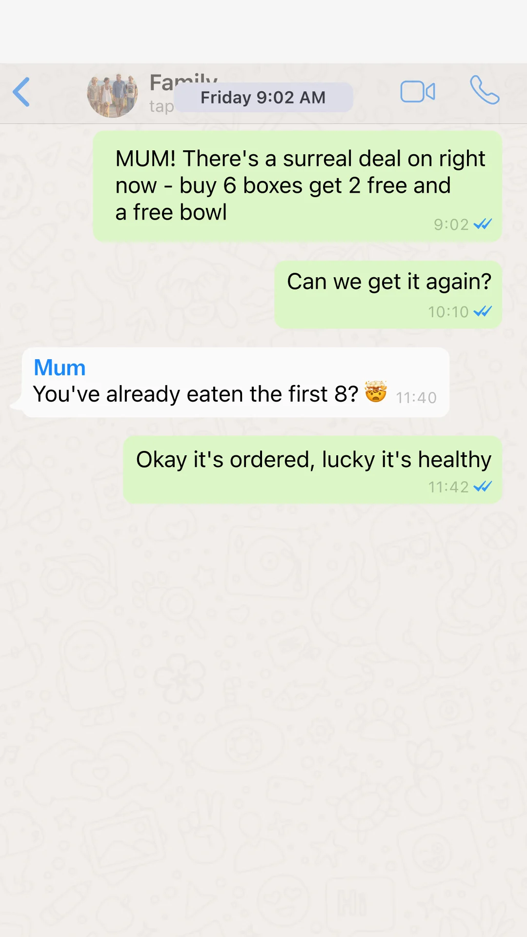 Anúncio da Surreal no formato Benefícios e Print de Conversa