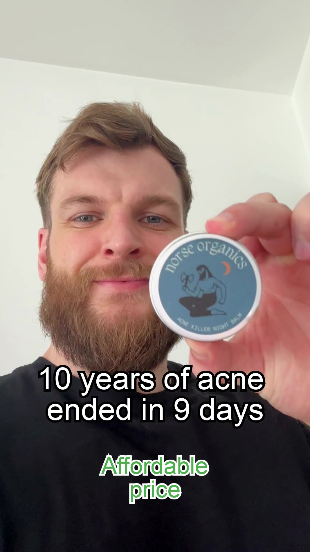Anúncio em vídeo da Norse Organics no formato Declaração Ousada e Problema vs Solução