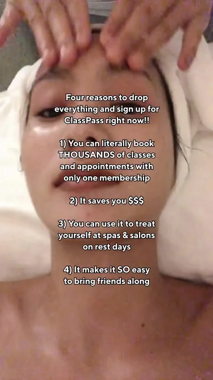 Anúncio em vídeo da ClassPass no formato Listicle e Relatable Text-on-Screen