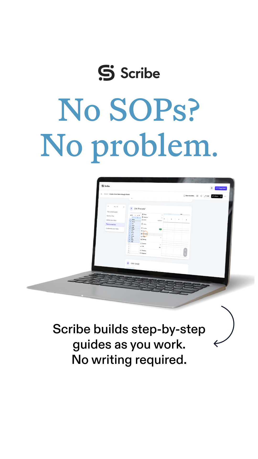 Anúncio da Scribe no formato Anúncio Estático e Demonstração de Interface