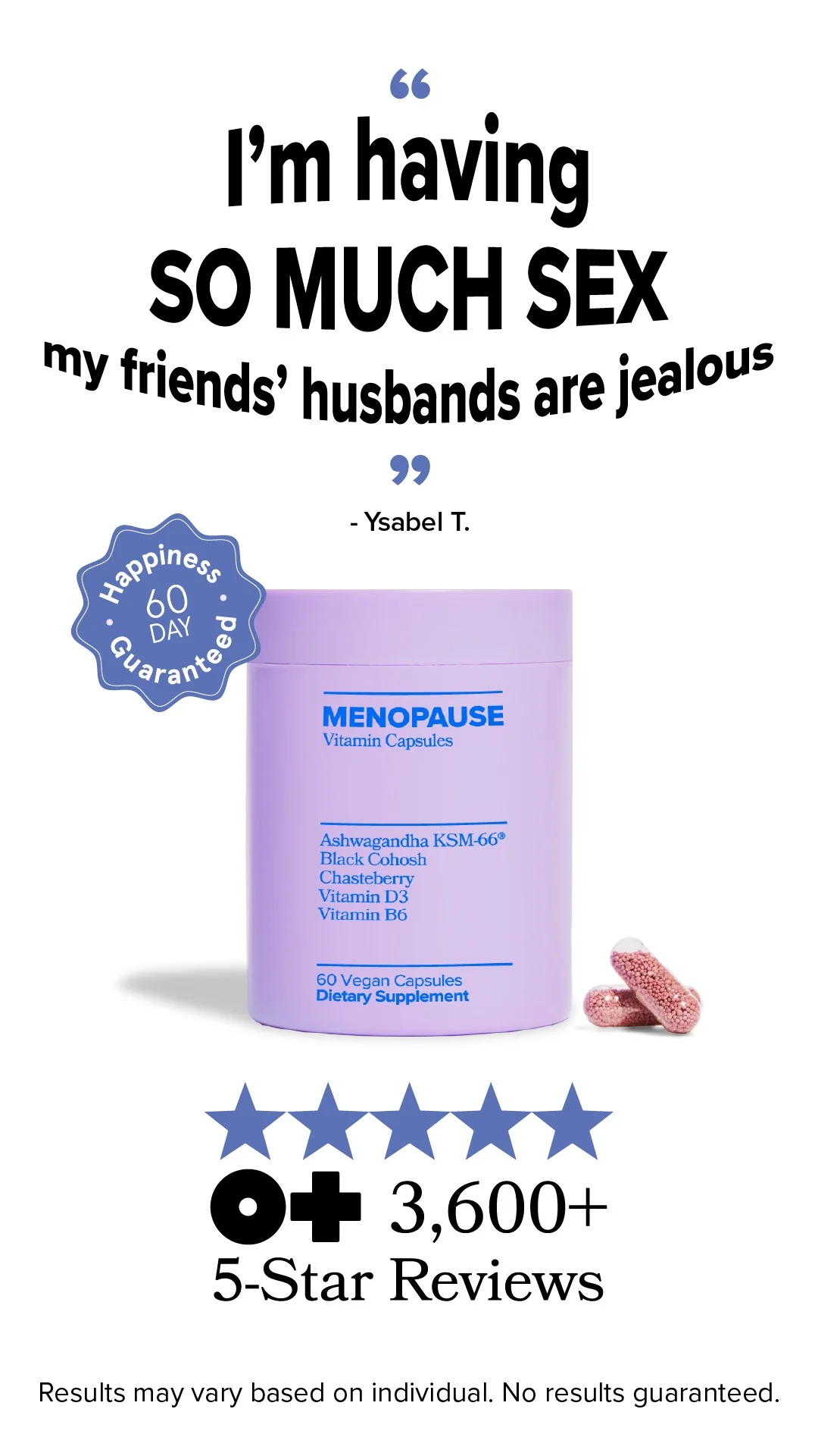 Anúncio da O Positiv Menopause no formato Comparativo